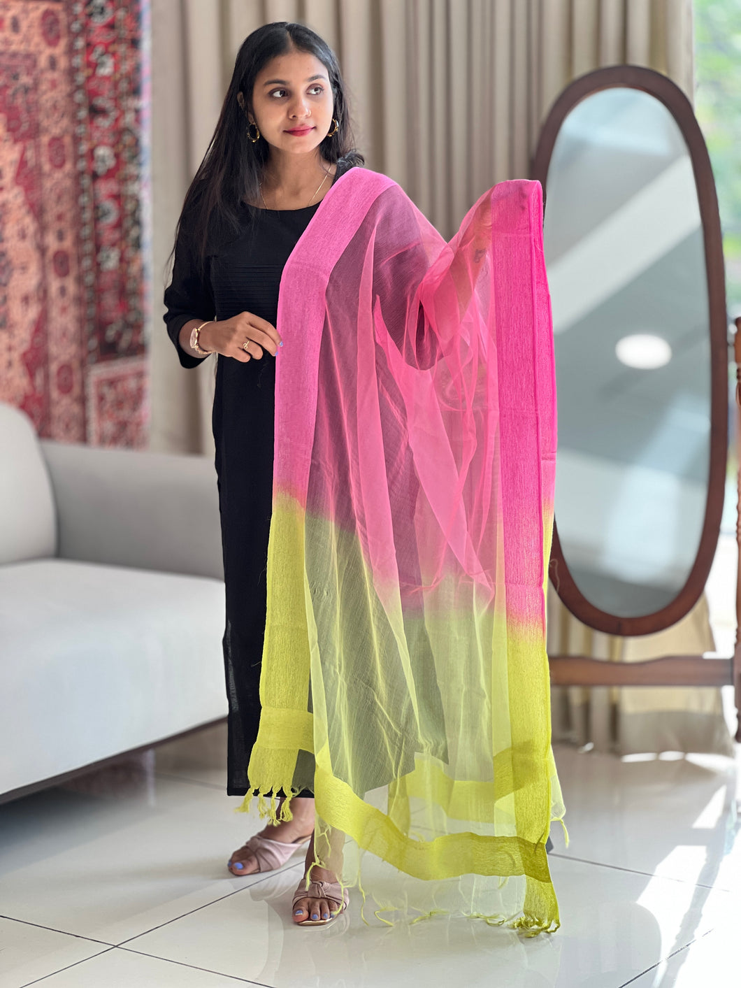 Double Shaded Organza Finish Dupatta | SS1007