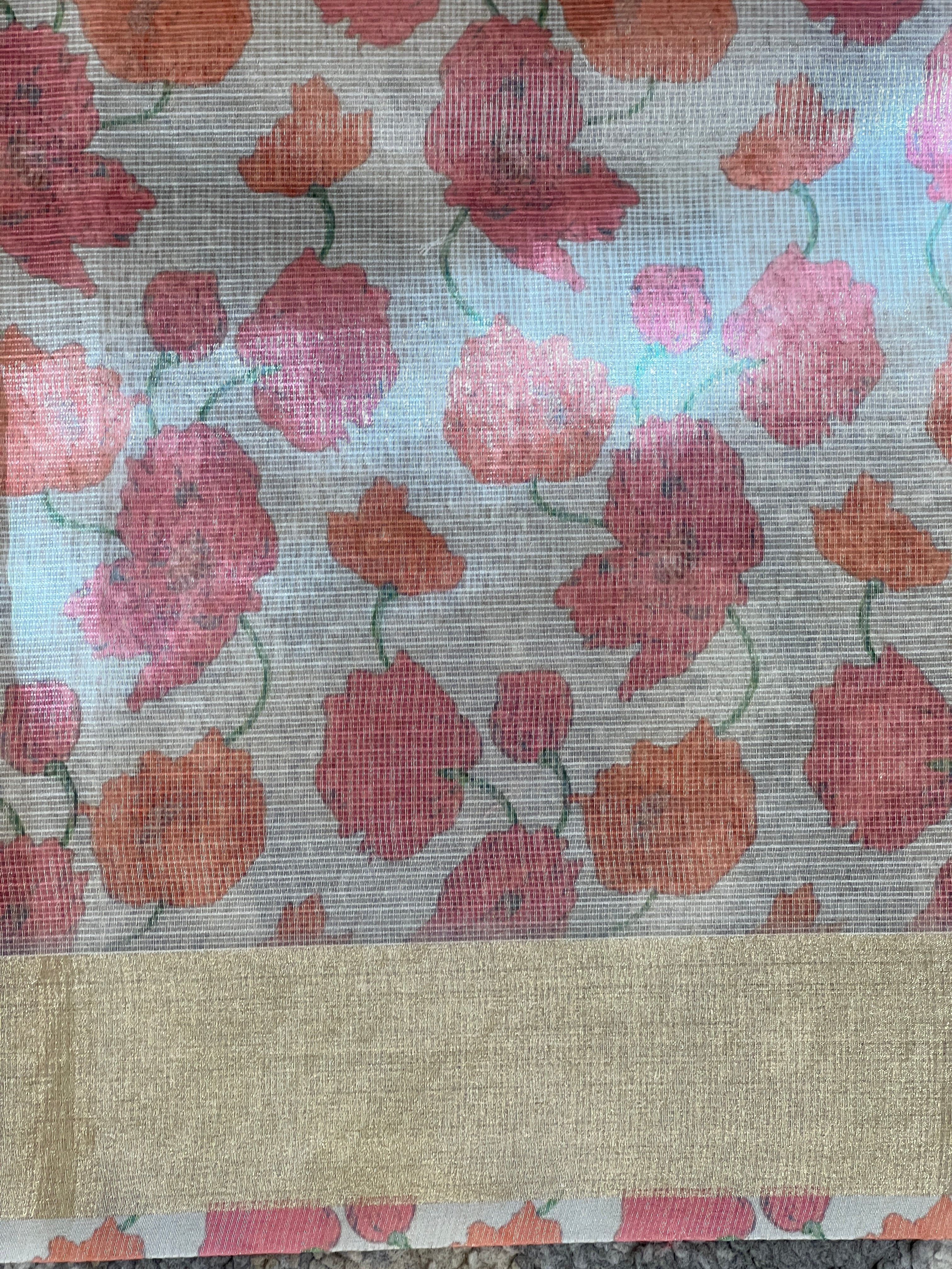 Lucknowi Inspired Embroidery Tissue Saree | MB174