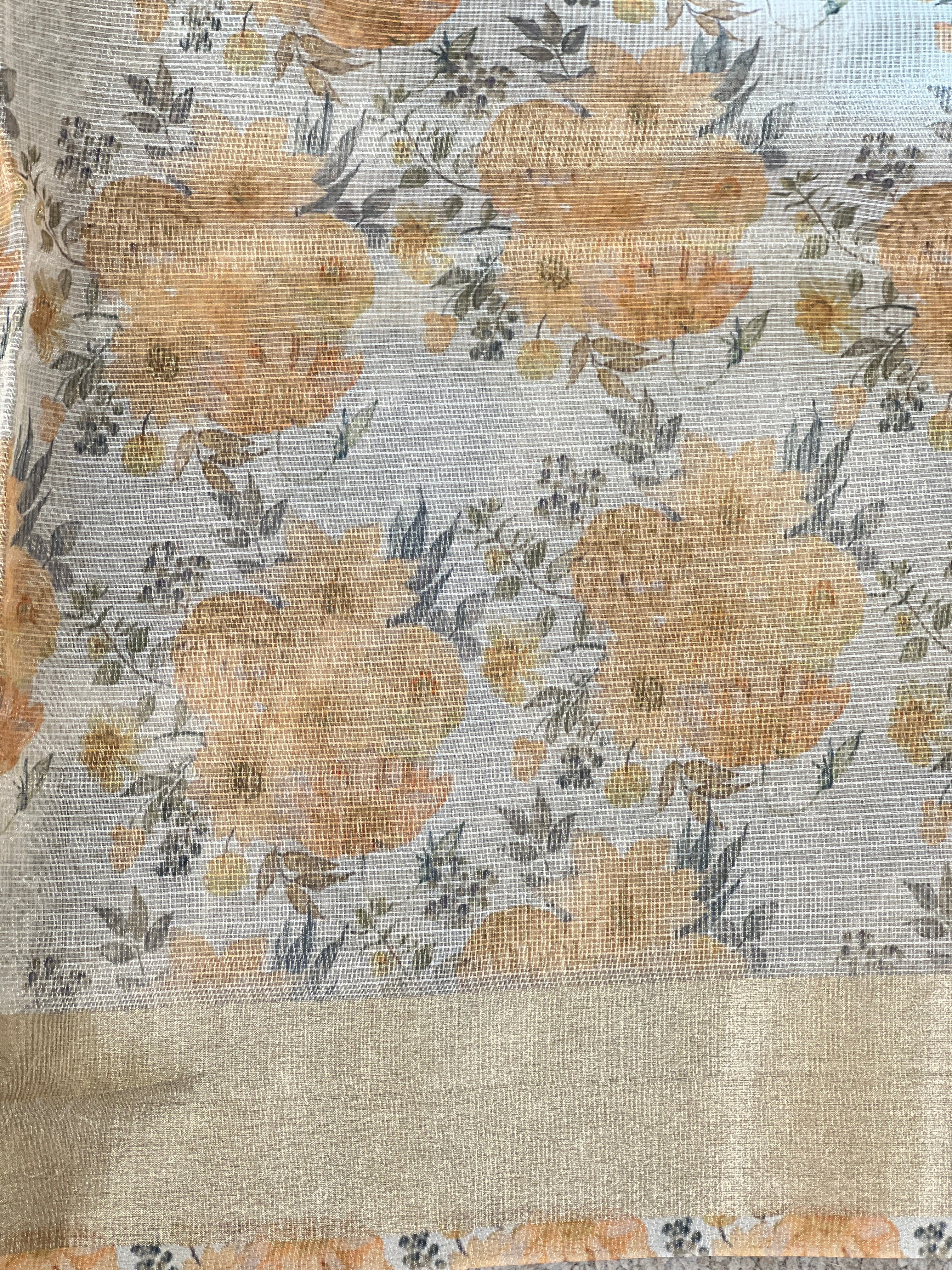 Lucknowi Inspired Embroidery Tissue Saree | MB172