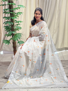 Floral Machine Embroidered Silky Kota Saree | NHH518