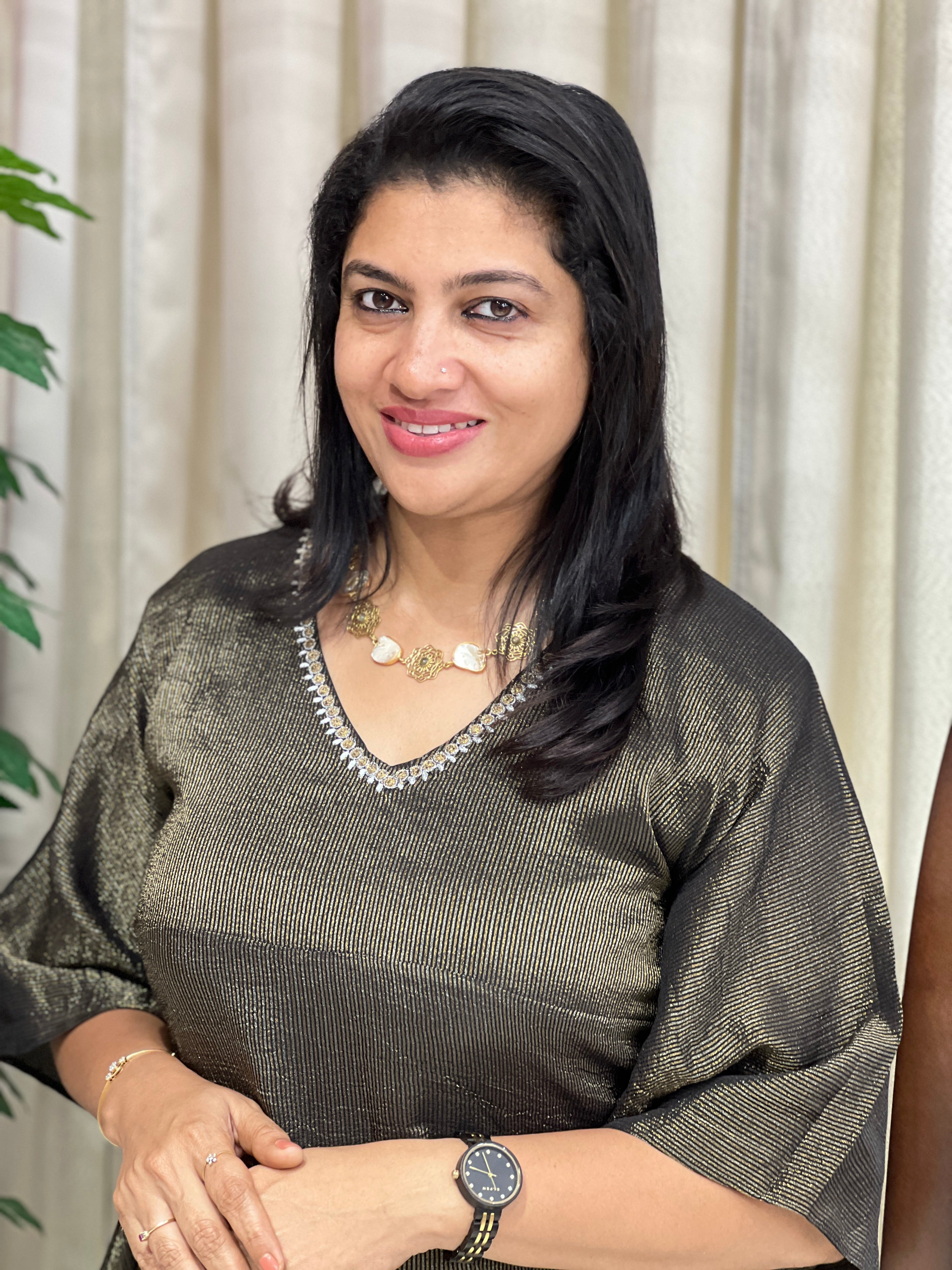 Silver & Gold Zari Stripe Detailed Tissue Brocade Kaftan | DN796