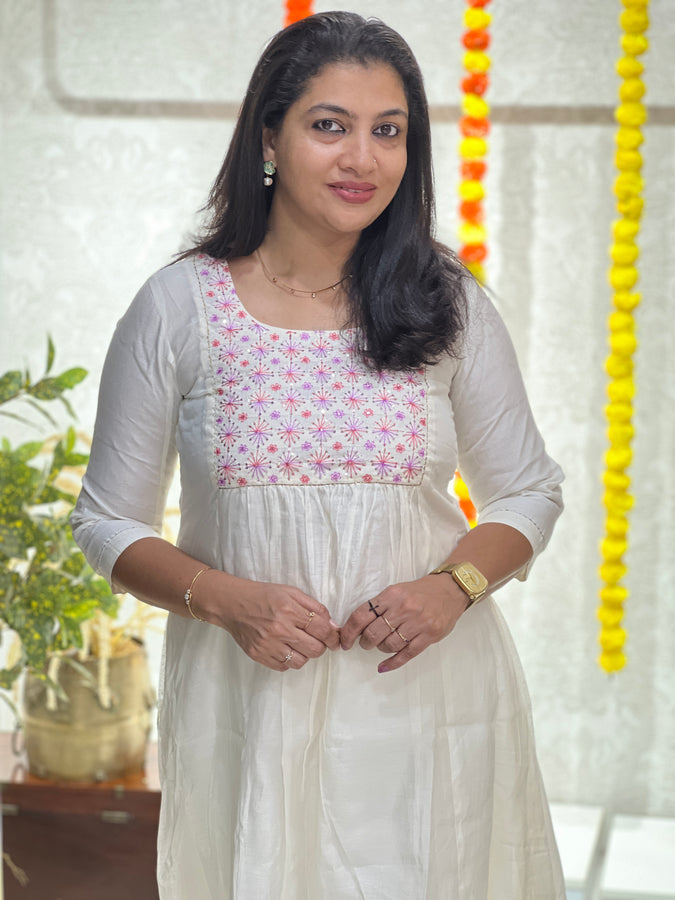 Embroidery With Sequence Detailed Chanderi Silk Kurta Material | DN766