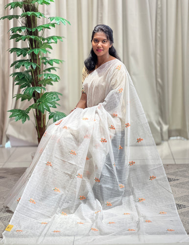 Floral Embroidery Detailed Silky Kota Saree | NHH508