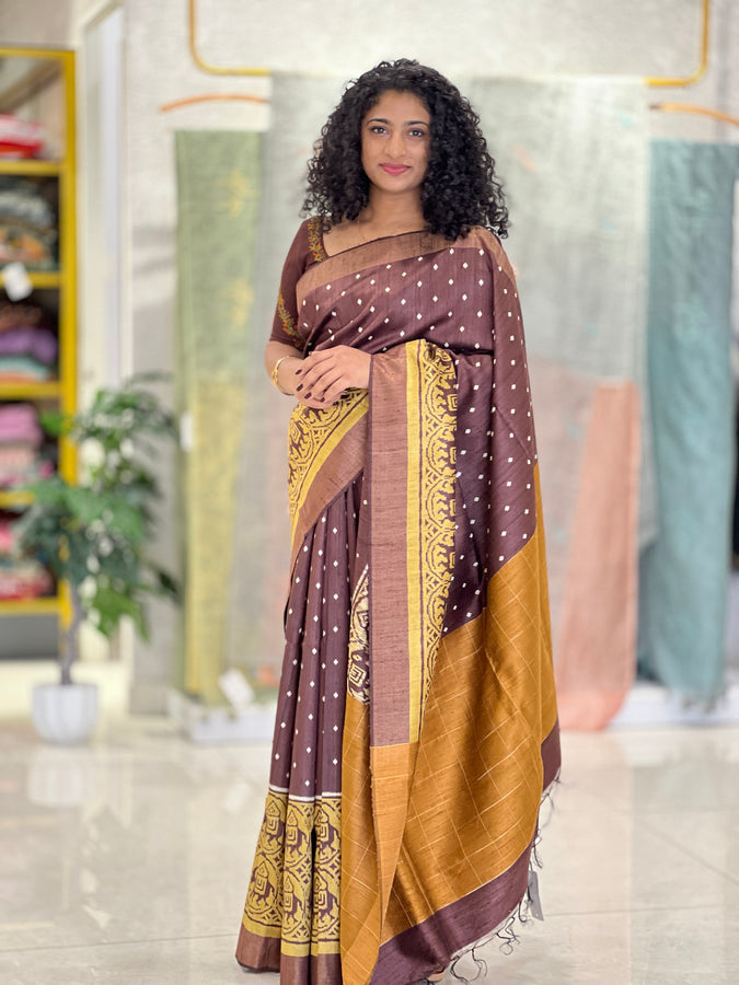 Printed Design Raw Silk (Dupion) Saree | HS1188