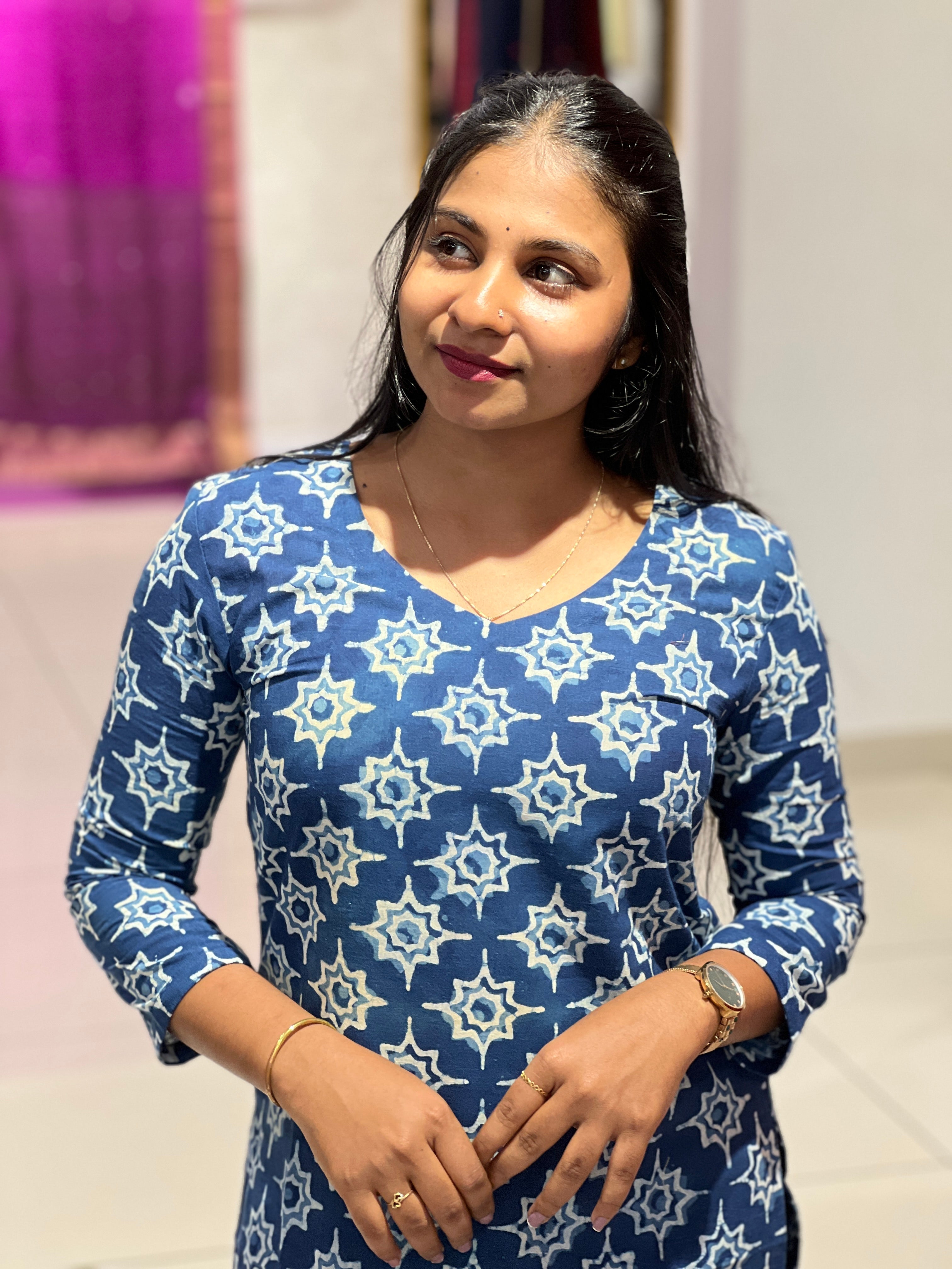 Printed Cotton Kurta  | DNT938