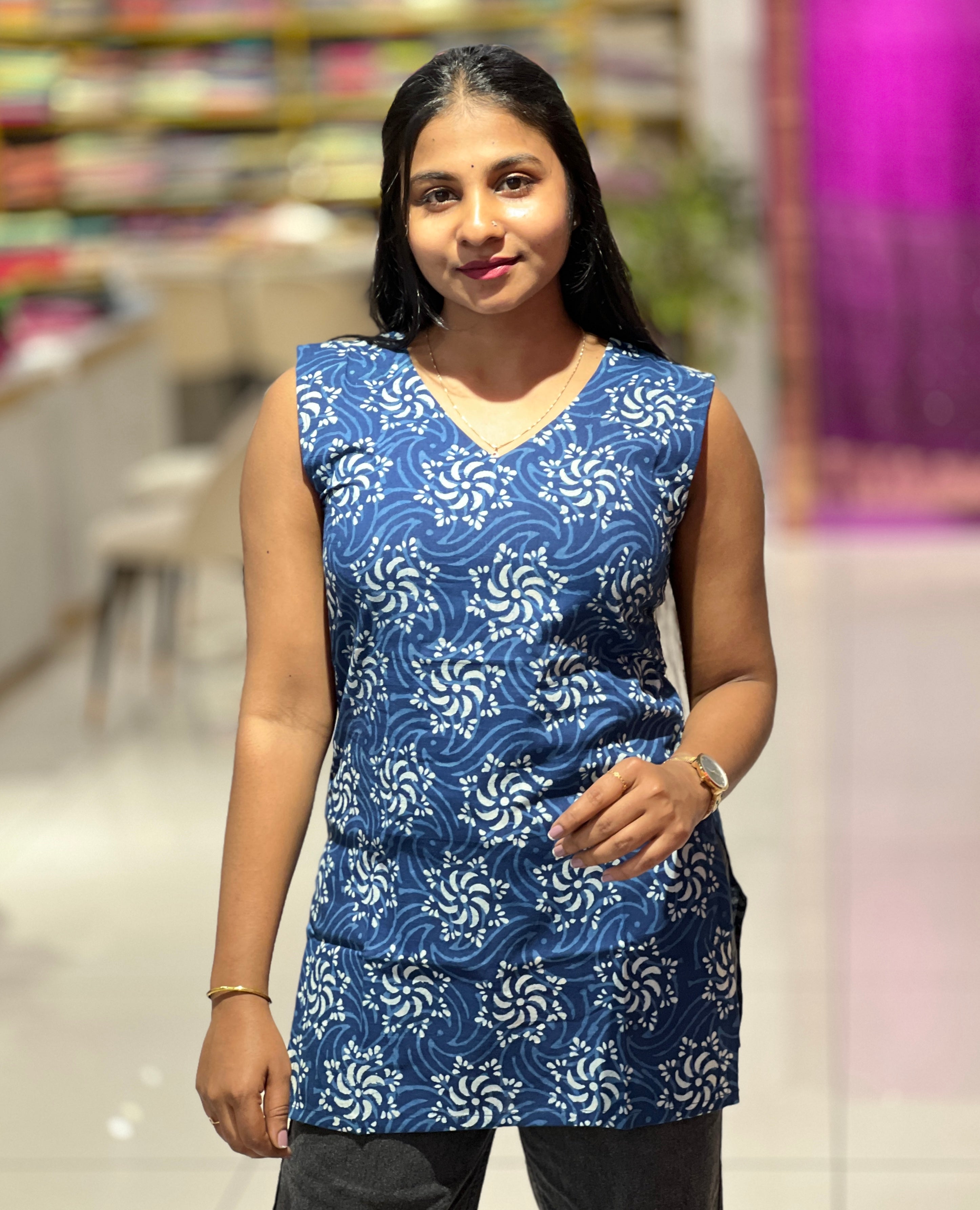 Printed Cotton Short Kurta | DNT939