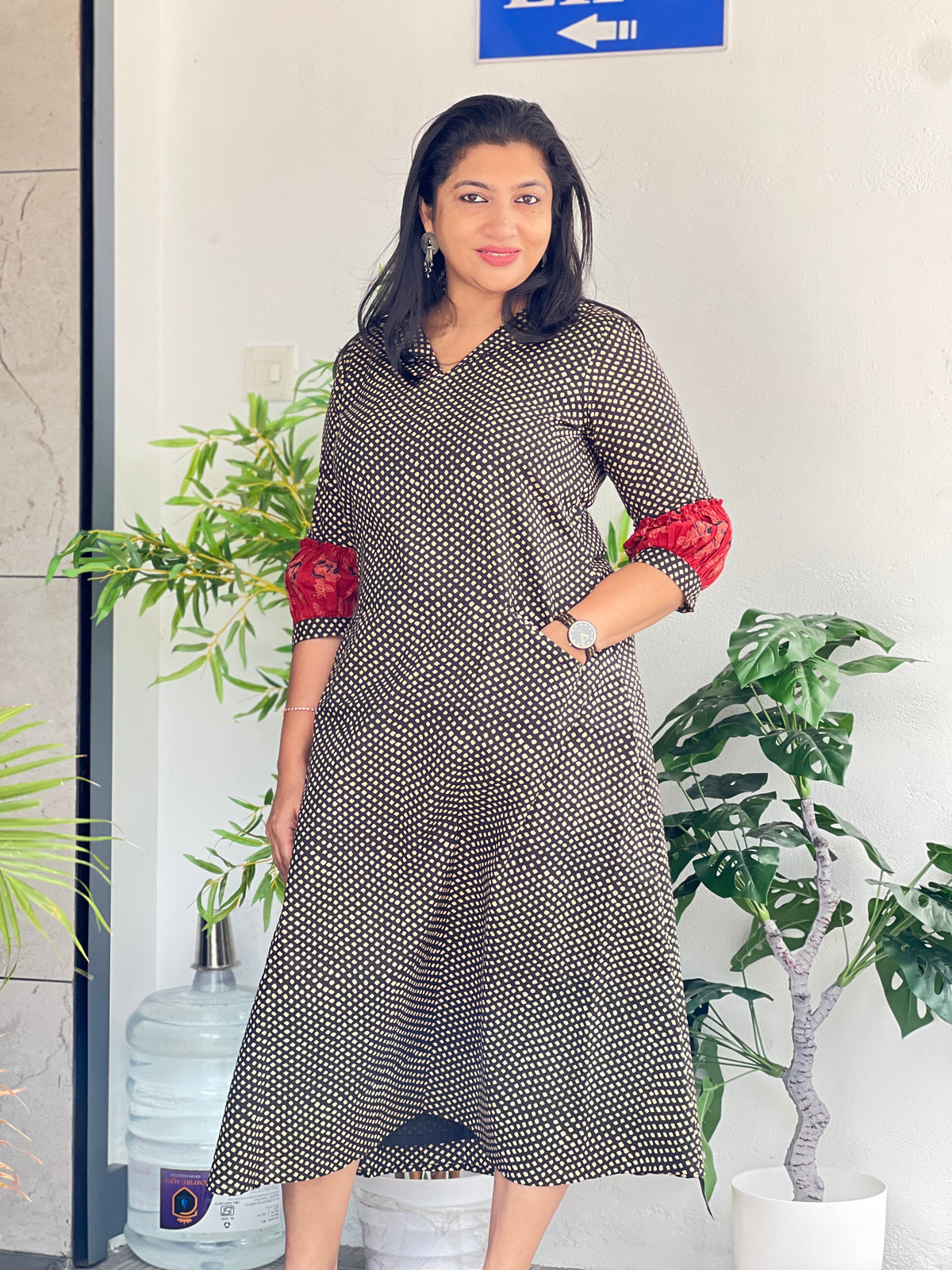 Bagru Bloom A-Line Dress | DN841