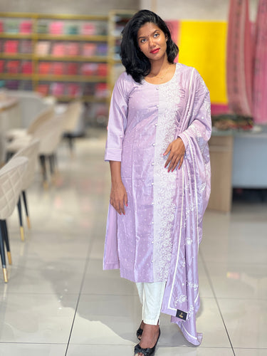 Embroidery Semi Silk Kurta Set | YAS167