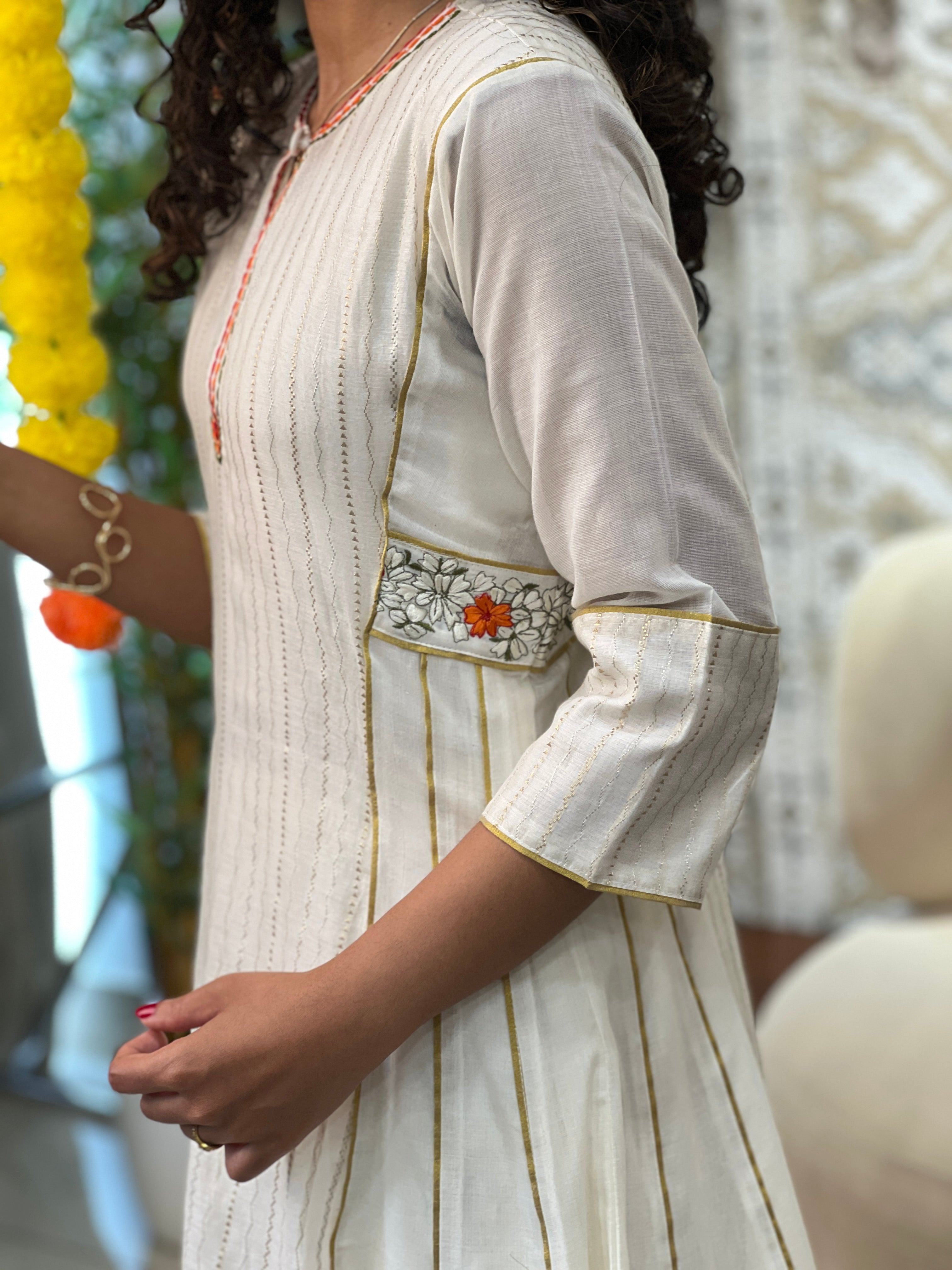 Kanakamulla Editz :-Floral Embroidered Anarkali Set (Un Stitched ) | OKM106