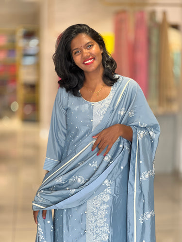 Embroidery Semi Silk Kurta Set | YAS168