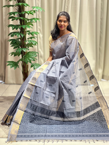 Thread Woven Butta Detailed Cotton Saree | SRK117