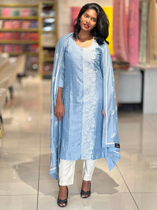 Embroidery Semi Silk Kurta Set | YAS168