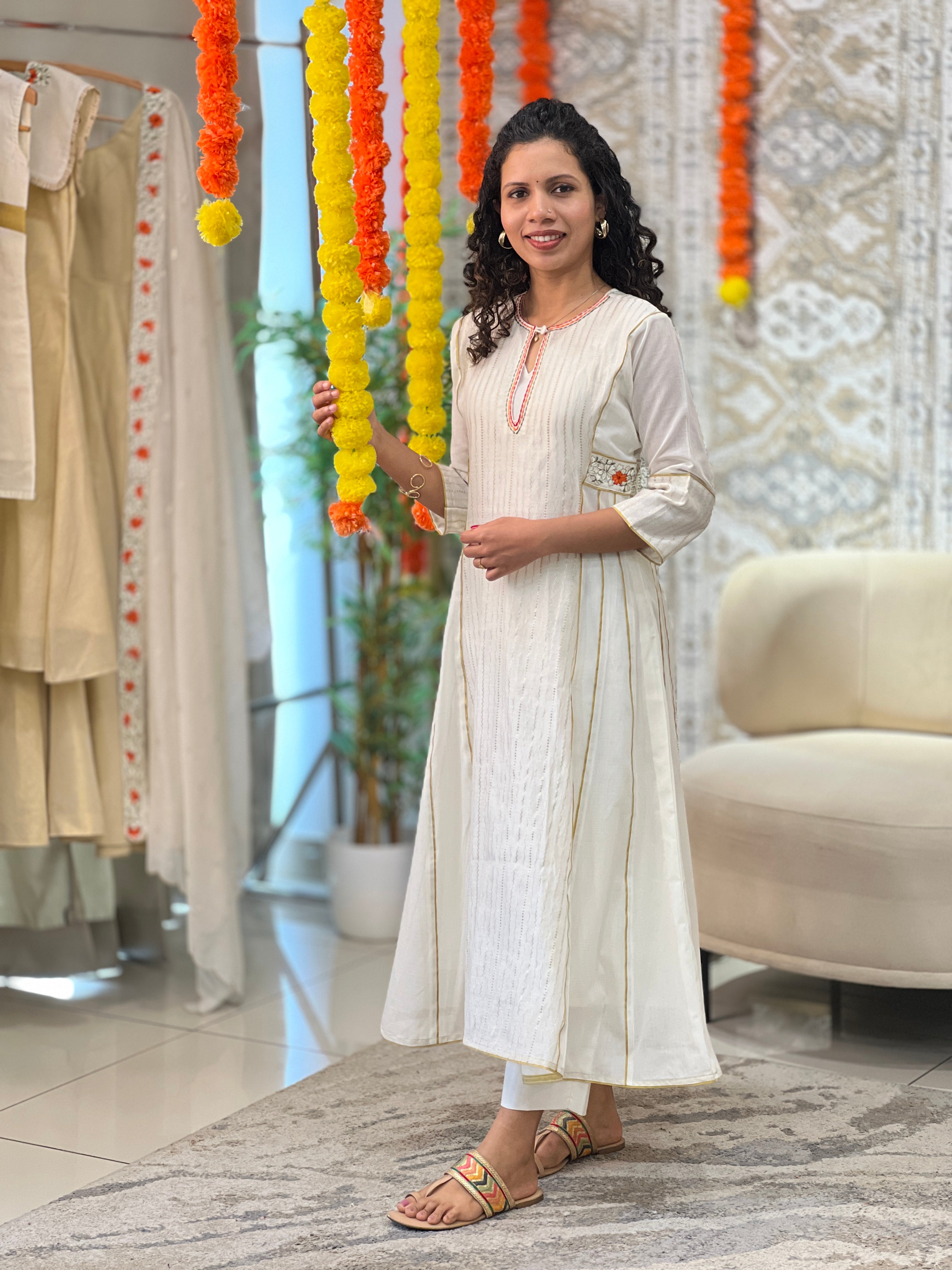 Kanakamulla Editz :-Floral Embroidered Anarkali Set (Un Stitched ) | OKM106