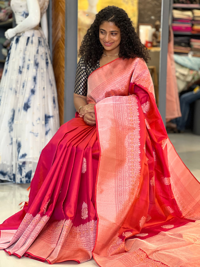 Red Color Traditional Kanchipuram Saree | AK131