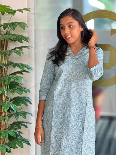 Floral Printed Pattern Cotton Kurta | DIL132