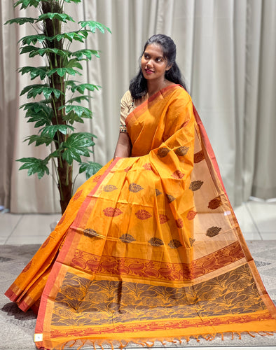 Thread Woven Butta Detailed Cotton Saree | SRK123