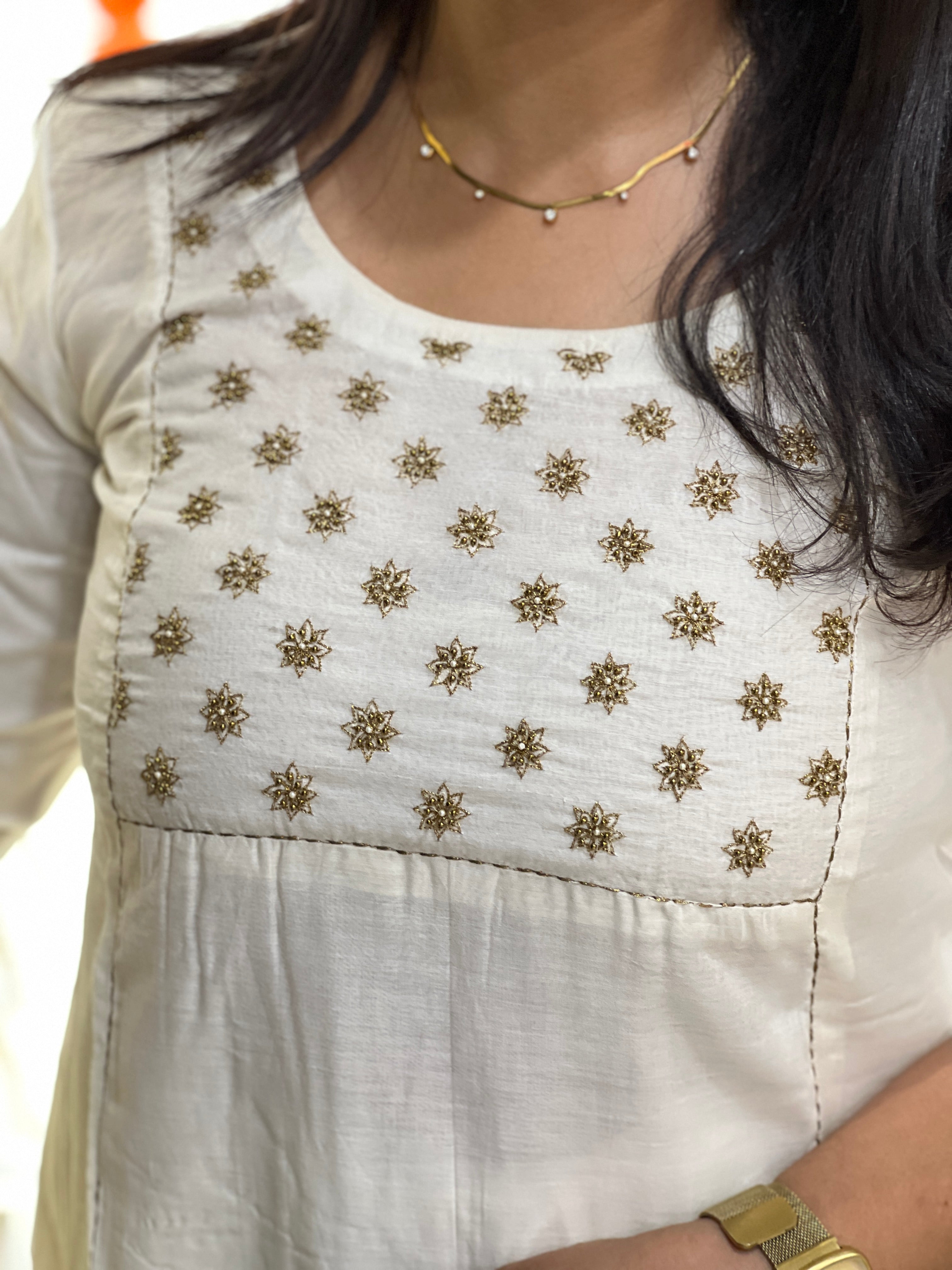 Embroidery With Beads Detailed Chanderi Silk Kurta Material | DN761