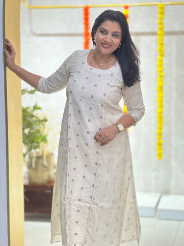 Banarasi Butta With Embroidery Detailed Chanderi Silk Kurta Material | DN760