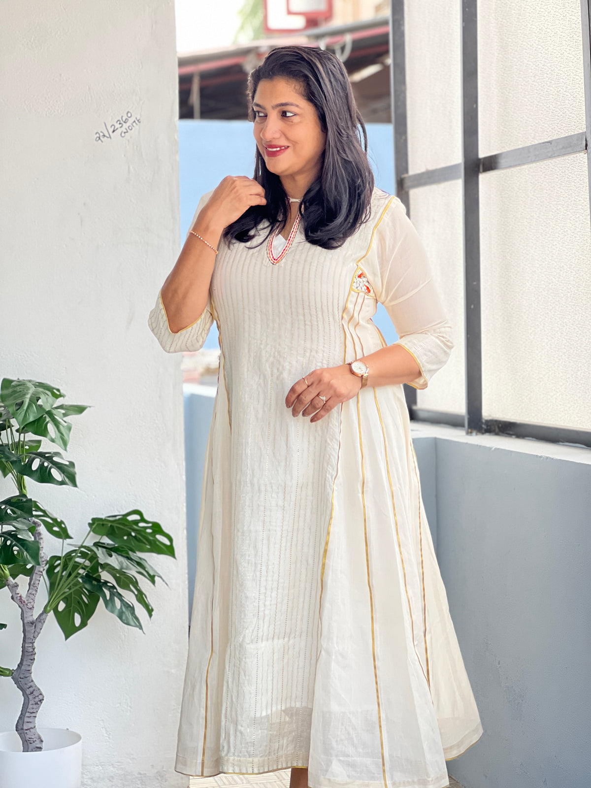 Kanakamulla Editz :-Floral Embroidered Anarkali Set (Un Stitched ) | OKM106