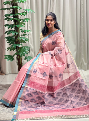 Thread Woven Butta Detailed Cotton Saree | SRK120