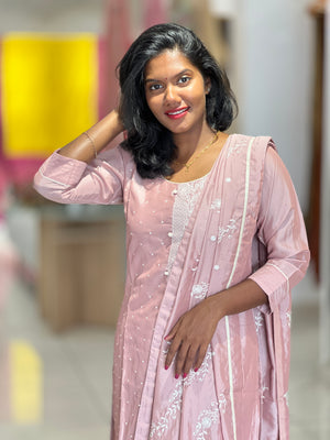Embroidery Semi Silk Kurta Set | YAS169