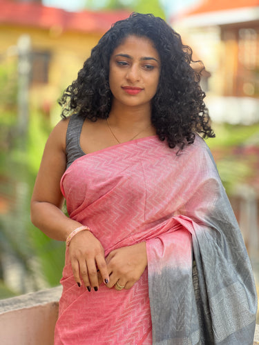 Kantha Weaving Bhagalpuri Linen Saree | NHH297
