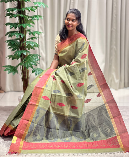 Thread Woven Butta Detailed Cotton Saree | SRK114