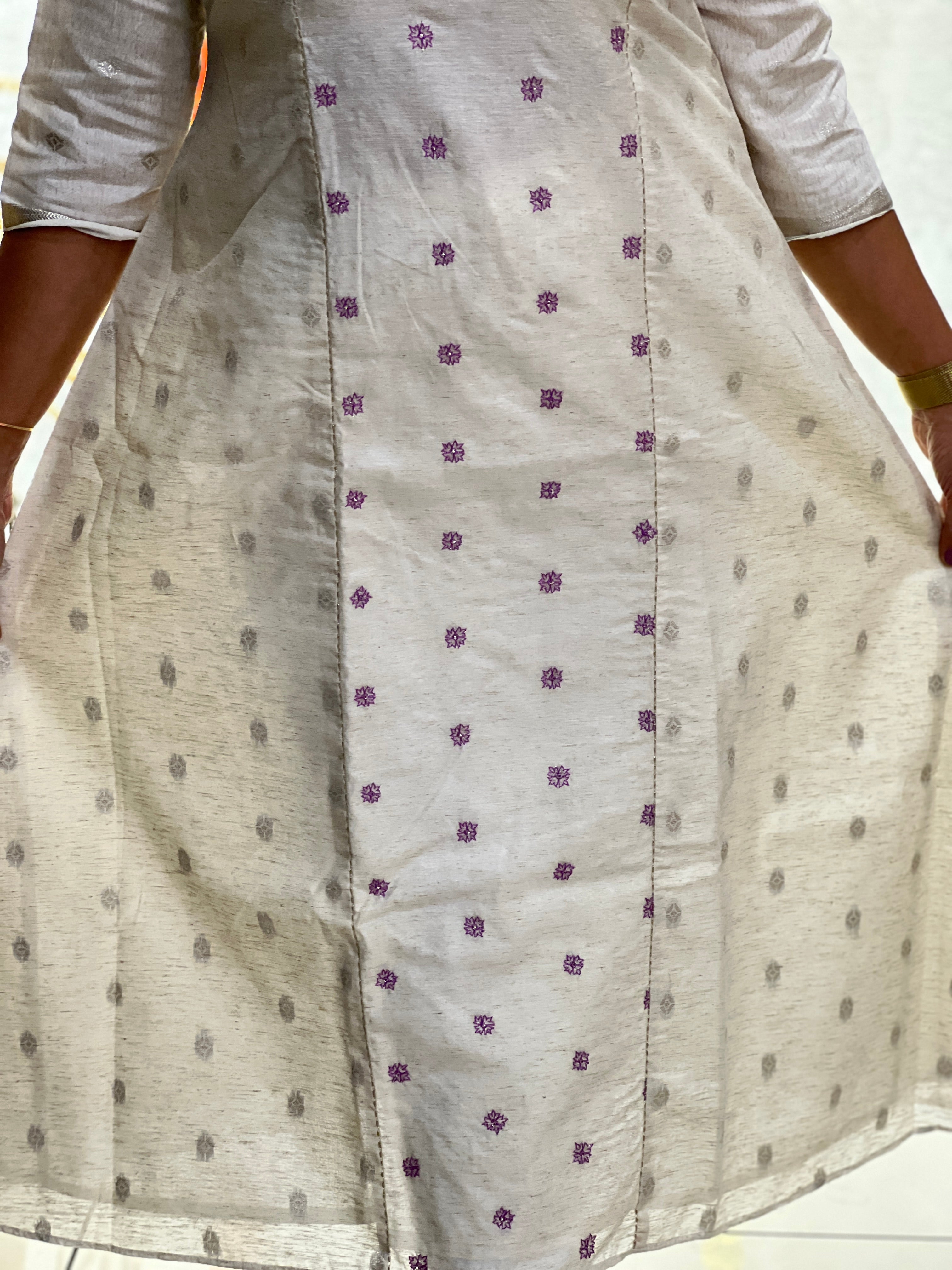 Banarasi Butta With Embroidery Detailed Chanderi Silk Kurta Material | DN760
