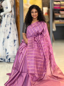 Stripe Weaved Bhagalpuri Linen Saree | SK301