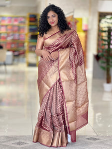 Traditional Banarasi Weaving Pattern Tissue Saree | NN228