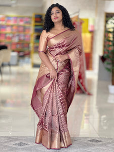 Traditional Banarasi Weaving Pattern Tissue Saree | NN228