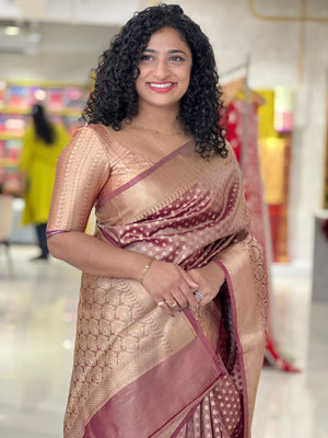 Traditional Banarasi Weaving Pattern Tissue Saree | NN228