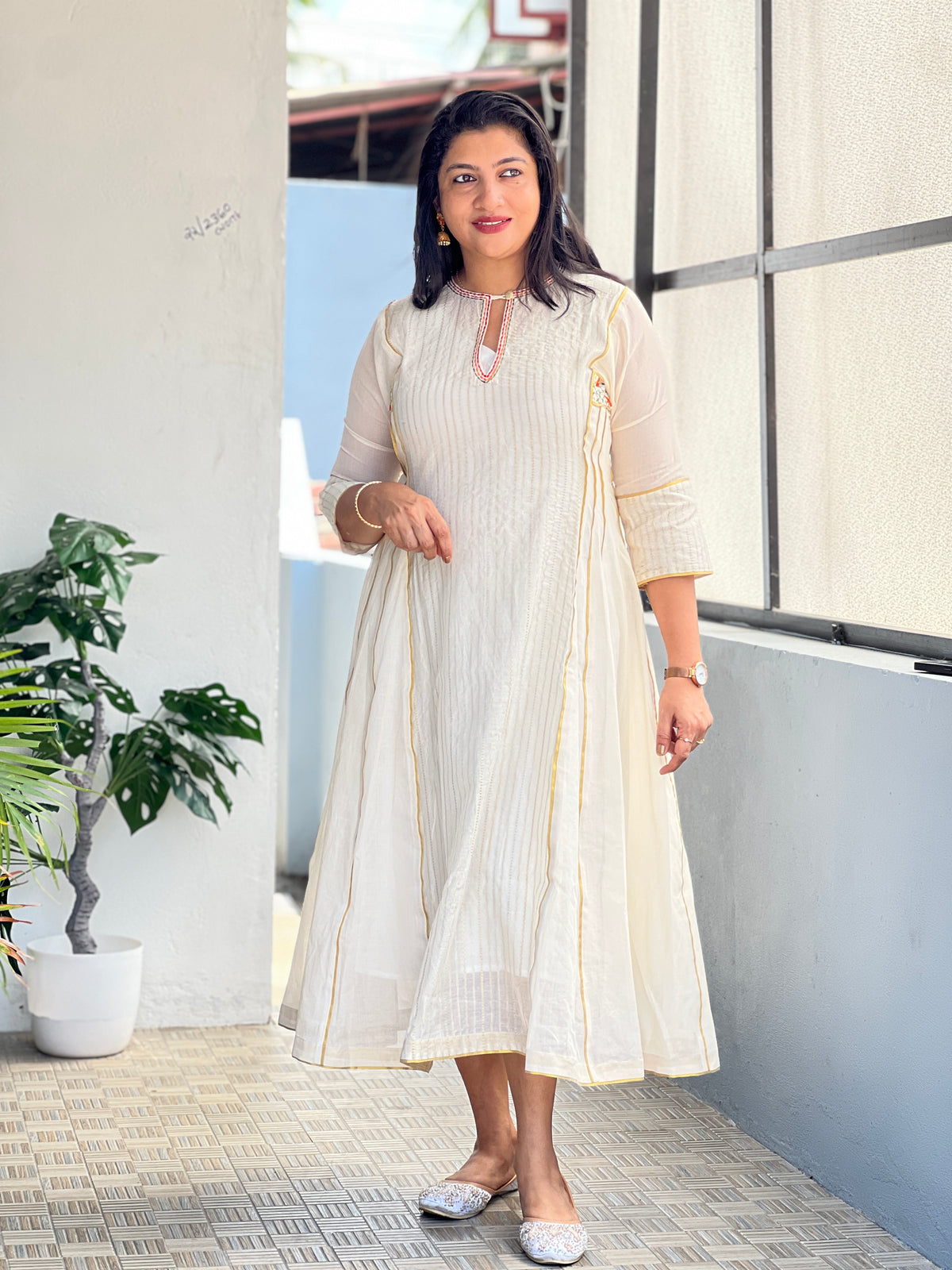 Kanakamulla Editz :-Floral Embroidered Anarkali Set (Un Stitched ) | OKM106