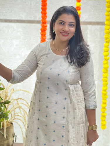 Banarasi Butta With Embroidery Detailed Chanderi Silk Kurta Material | DN759