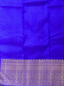 Royal Blue Colour Golden Zari Weaved Kanchipuram Saree | AK107