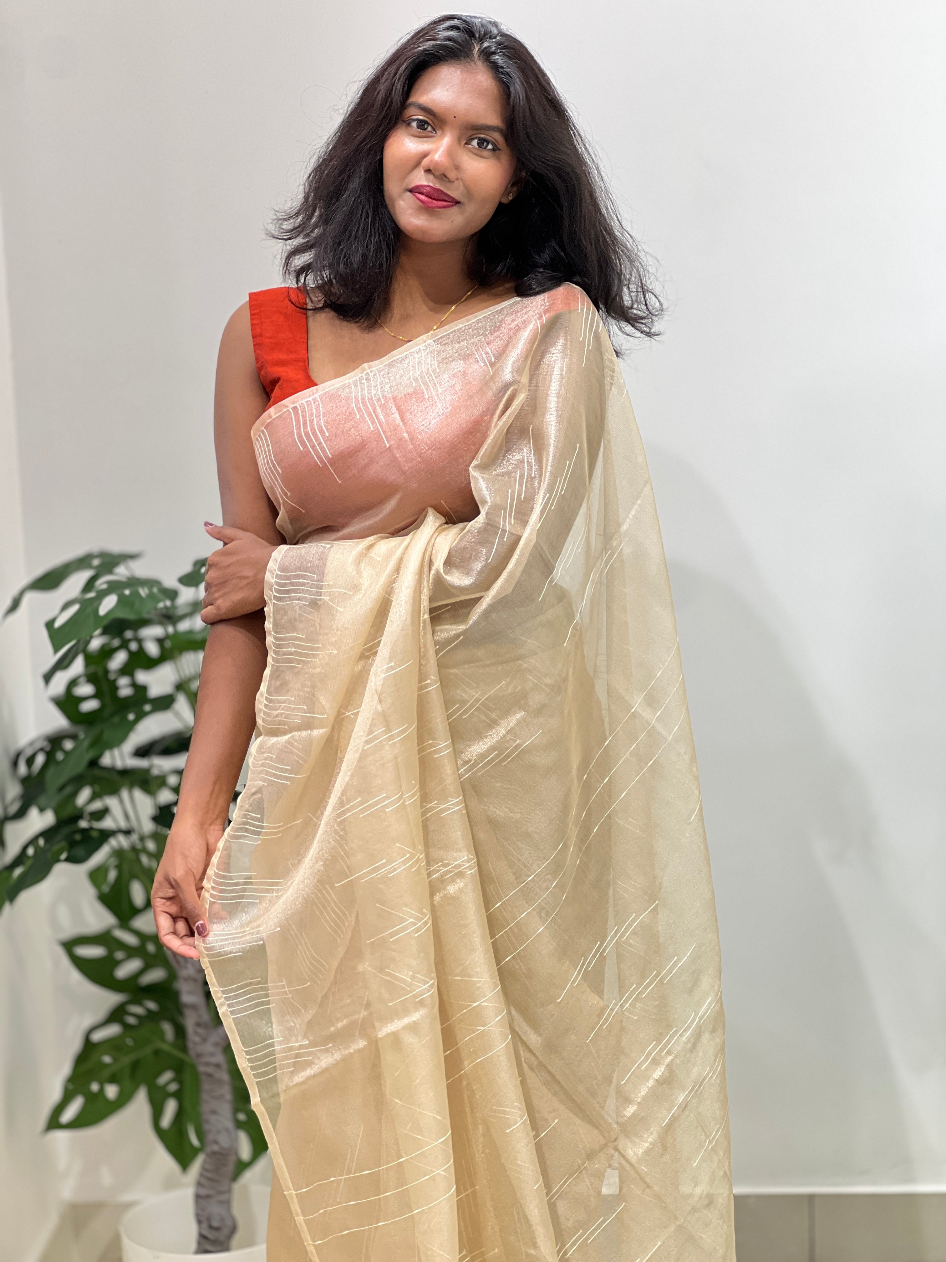 Kesia Woven Tissue Saree | SK460