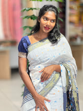 Thread Woven Geometric Patterned Cotton Saree | RP736
