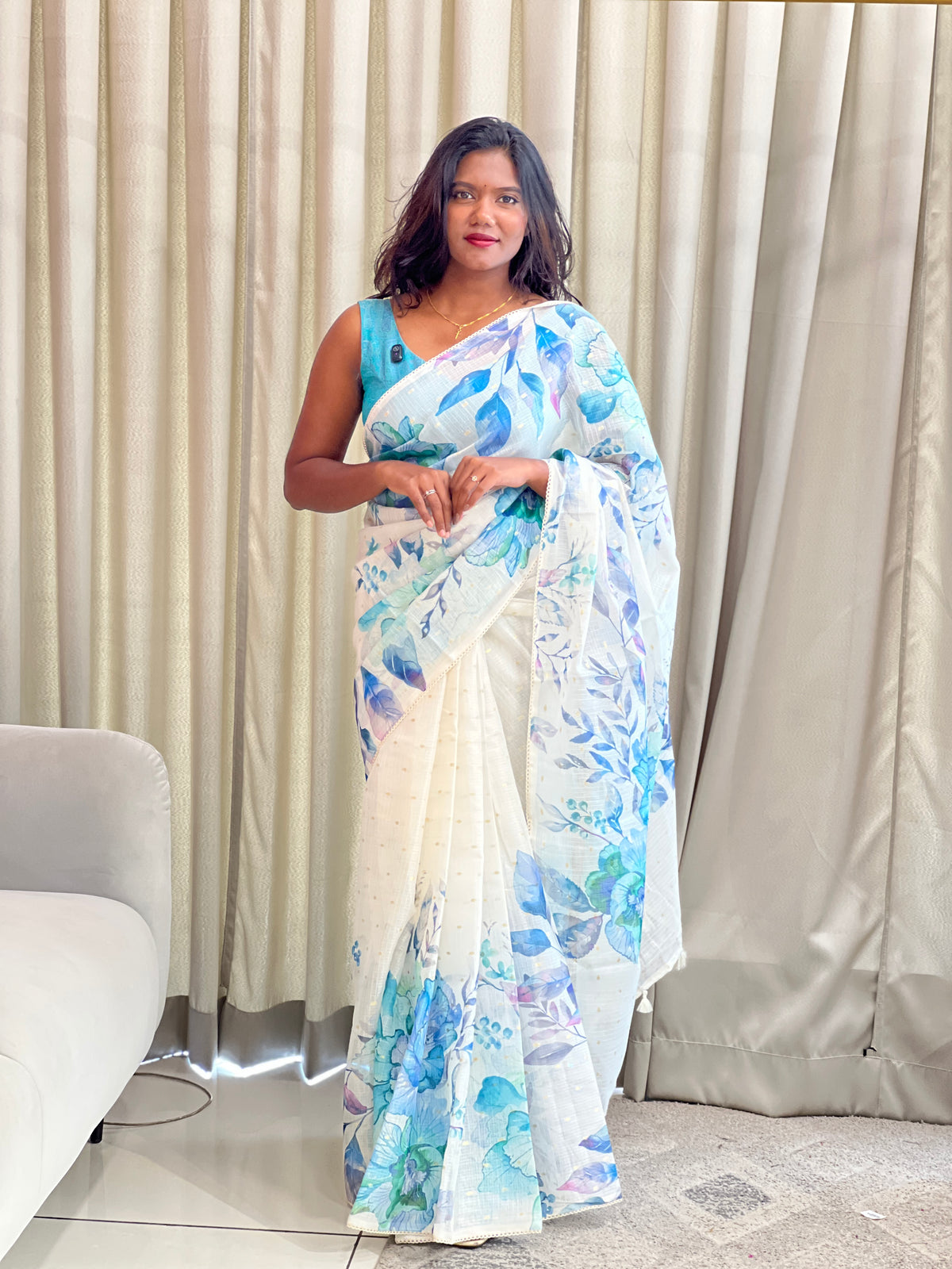 Floral Digital Printed Silky Kota Saree | MR181