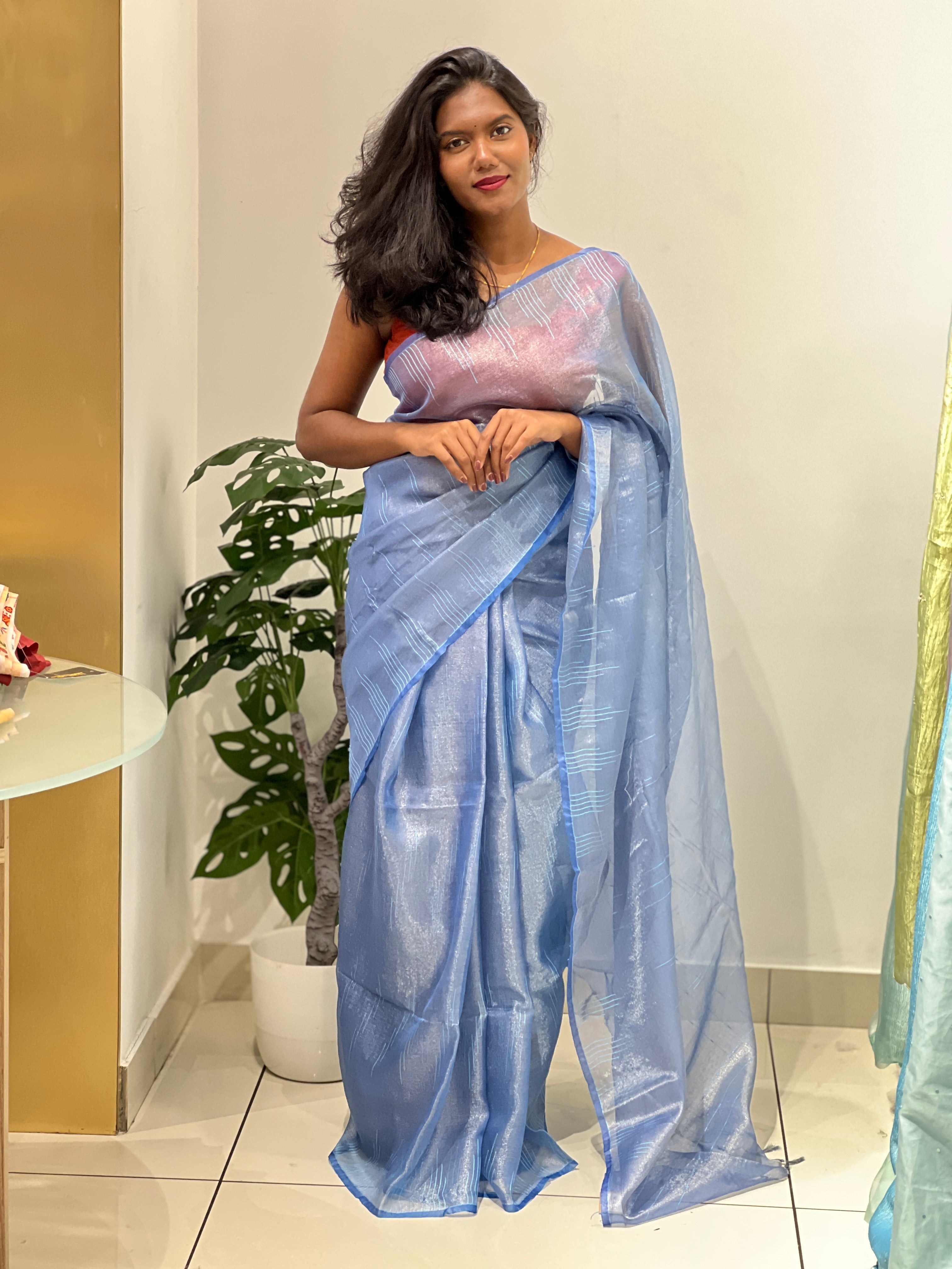 Kesia Woven Tissue Saree | SK465