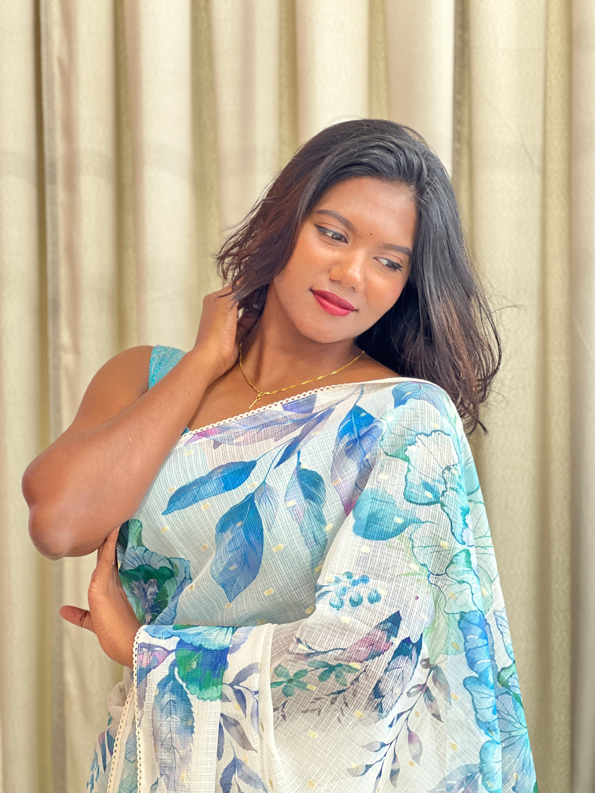 Floral Digital Printed Silky Kota Saree | MR181