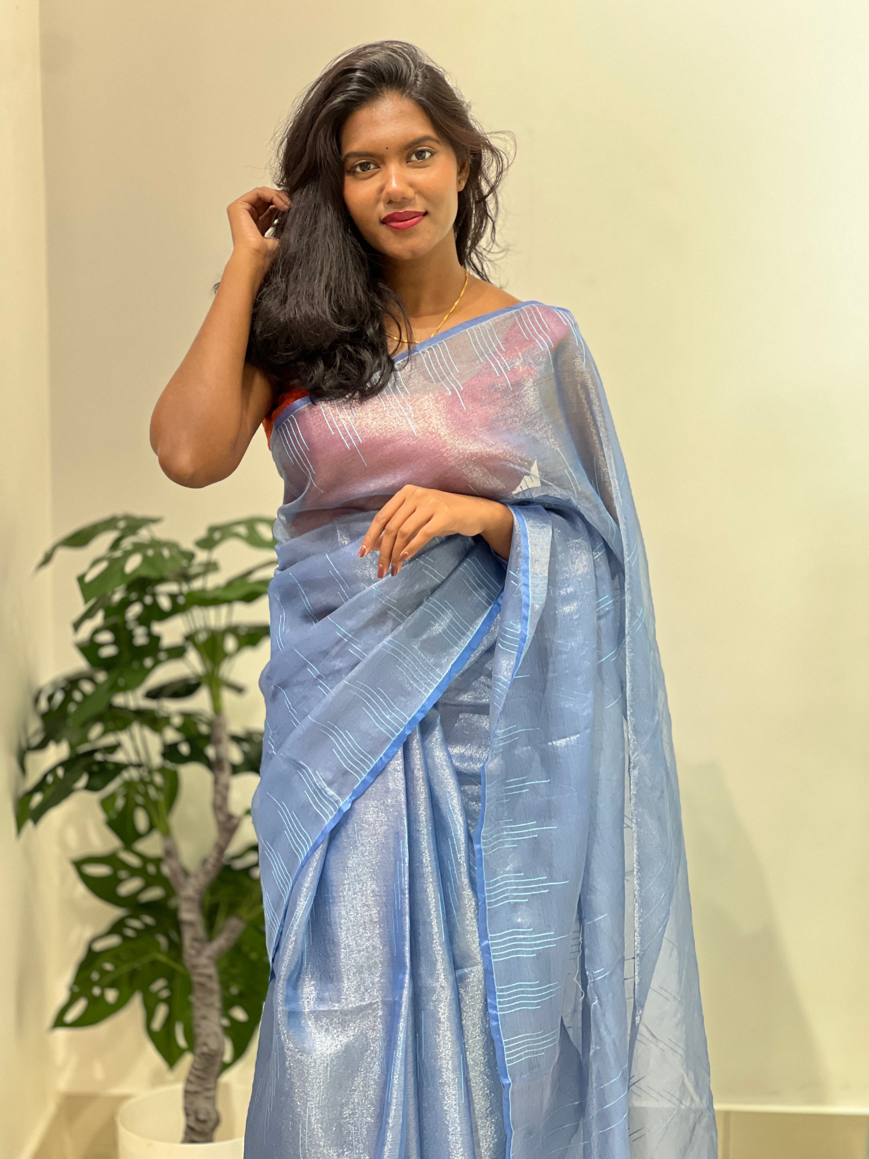 Kesia Woven Tissue Saree | SK465