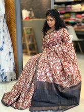 Floral Printed Tussar Saree | MNH348