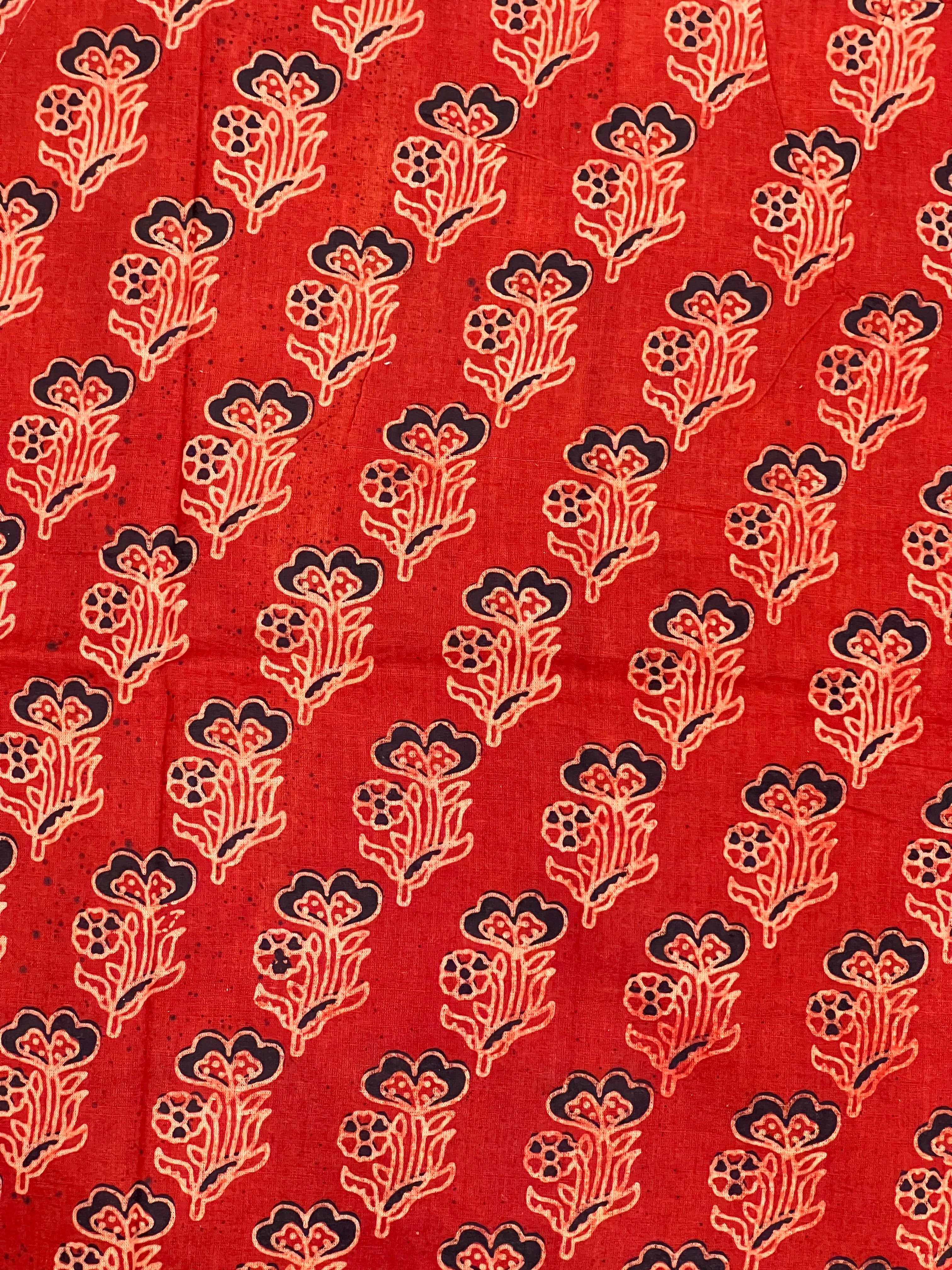 Ajrakh Pattern Printed Cotton Saree | VFC622