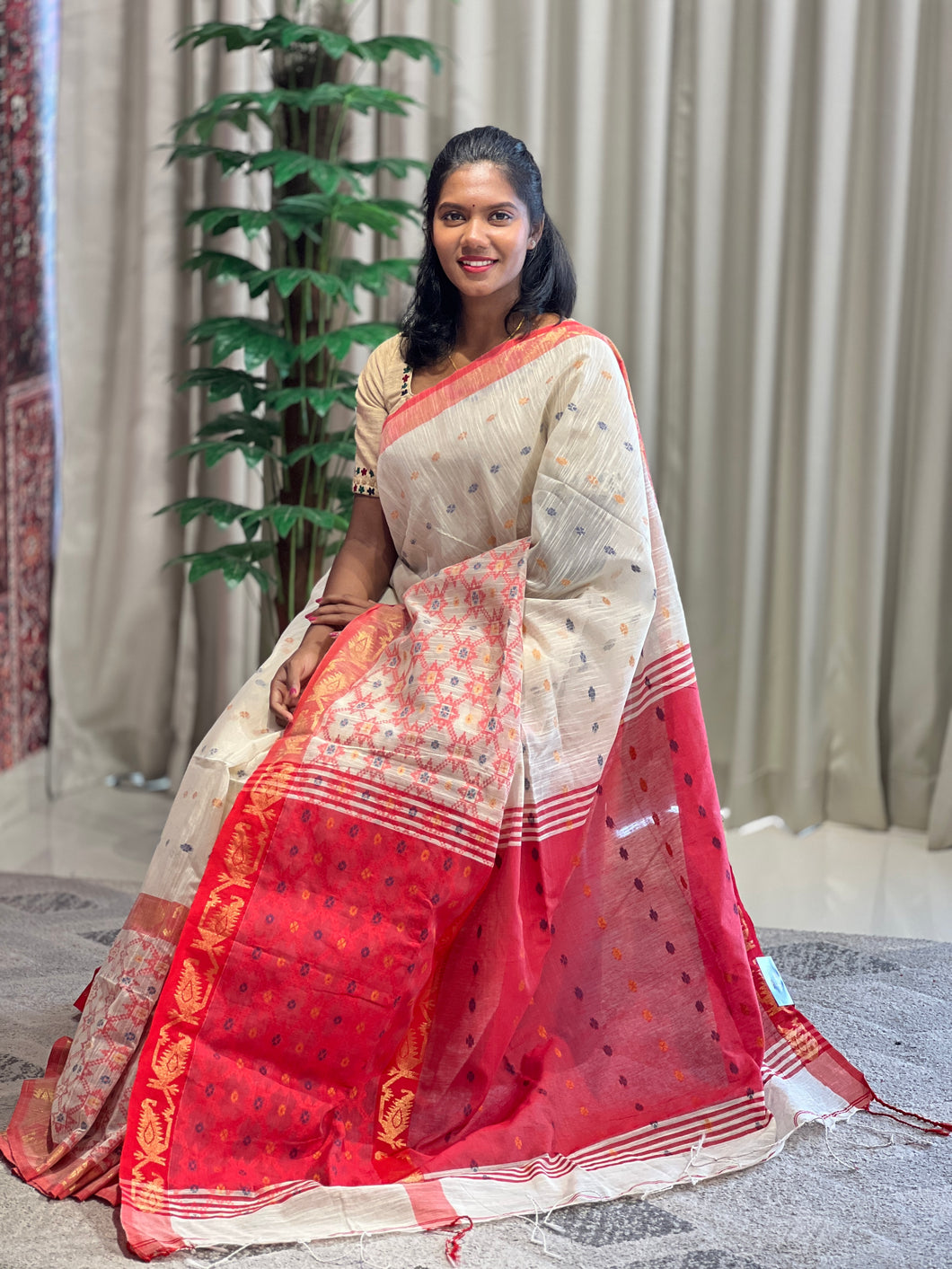 Thread Woven Cotton Saree | RP737