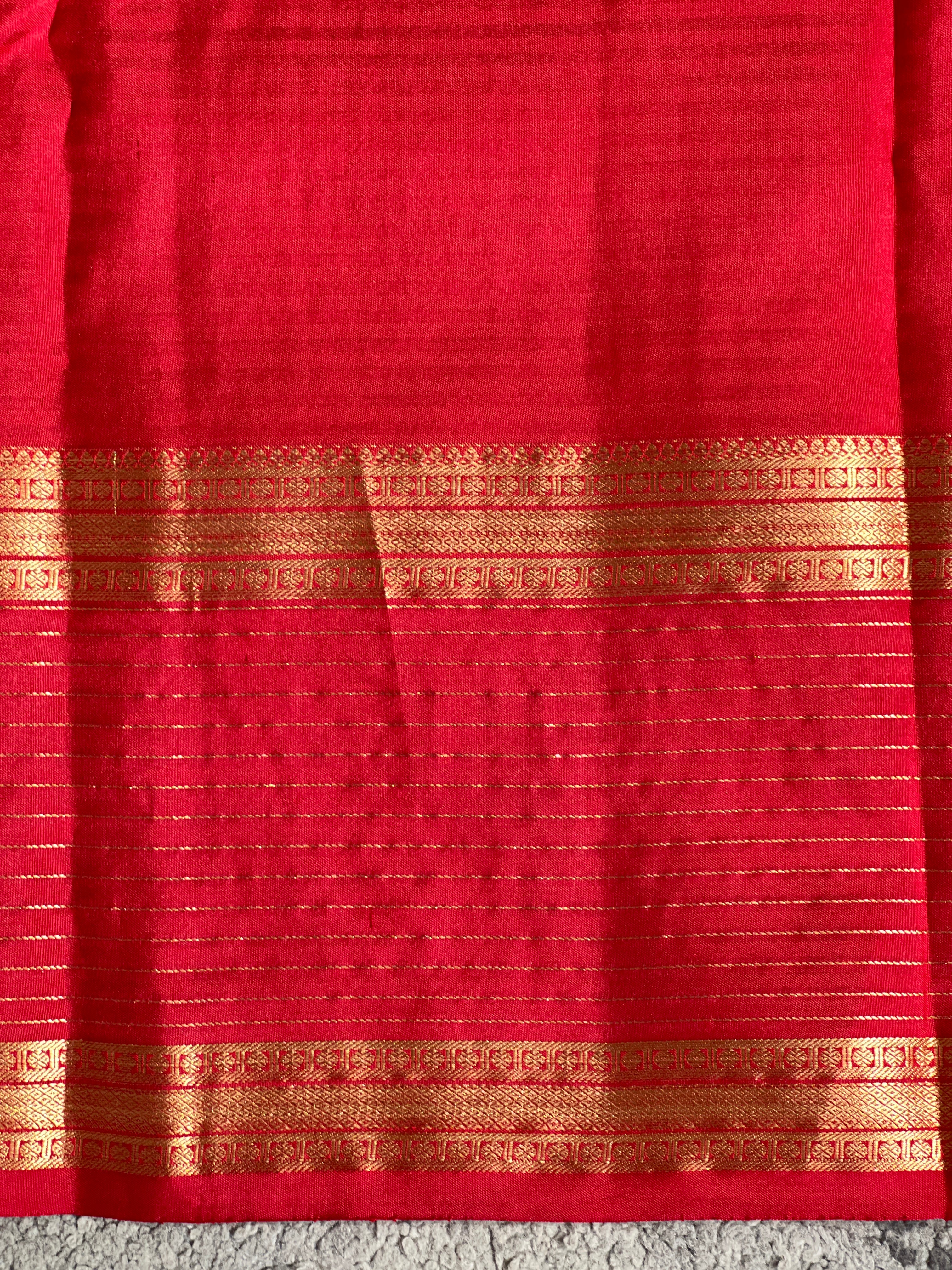 Traditional Temple Border Pattern Soft Silk Saree | SMT114