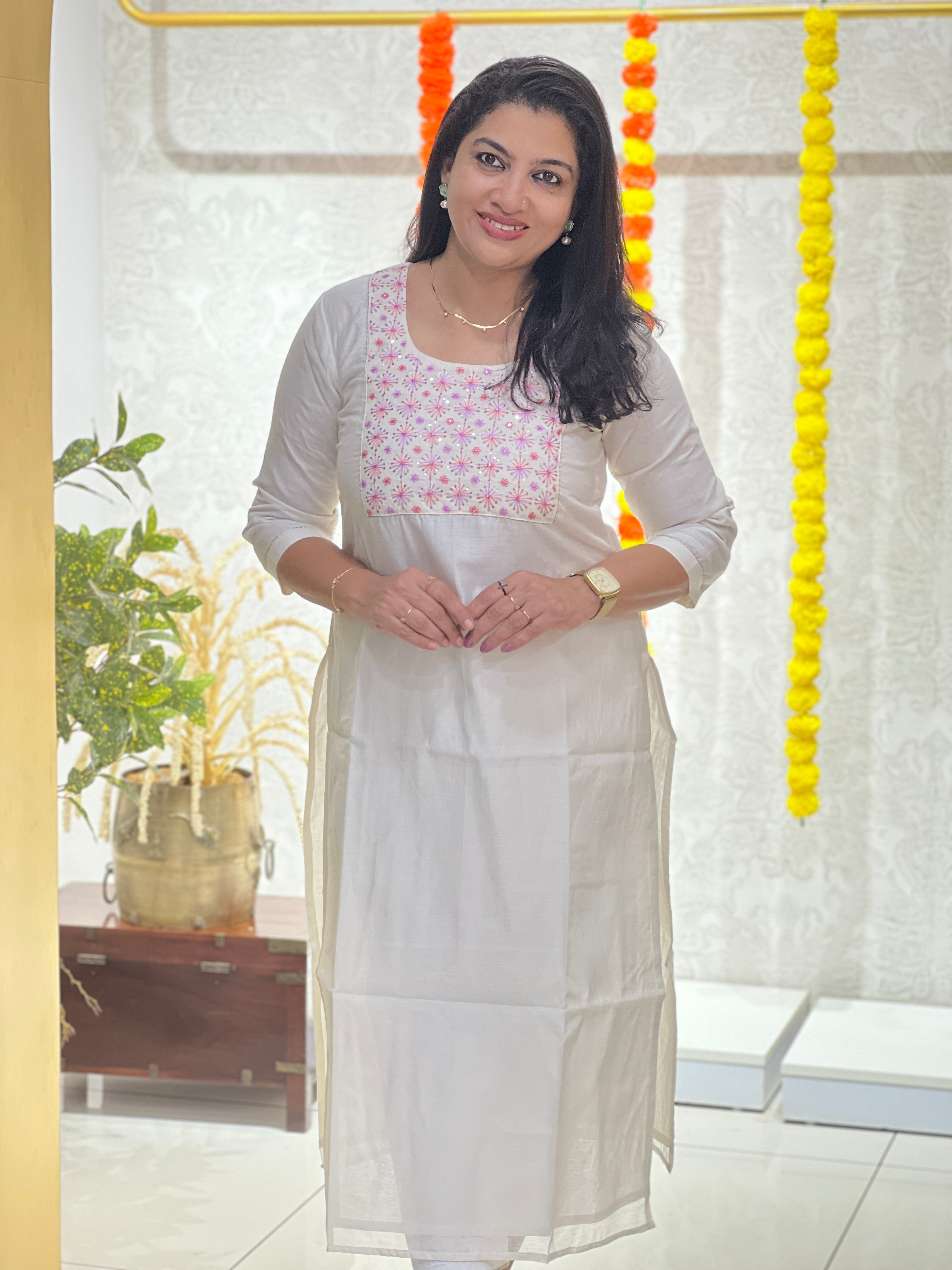 Embroidery With Sequence Detailed Banarasi Chanderi Kurta Material | DN756