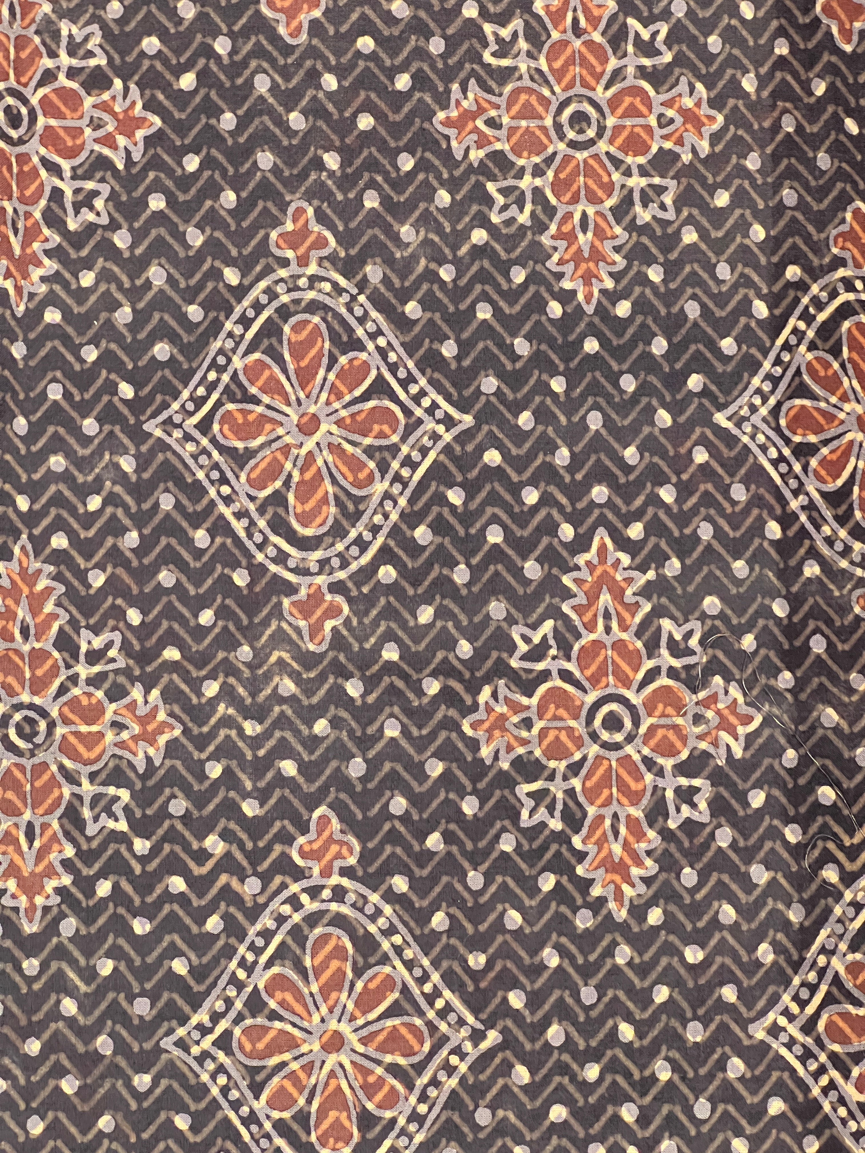 Ajrakh Pattern Printed Cotton Saree | VFC633