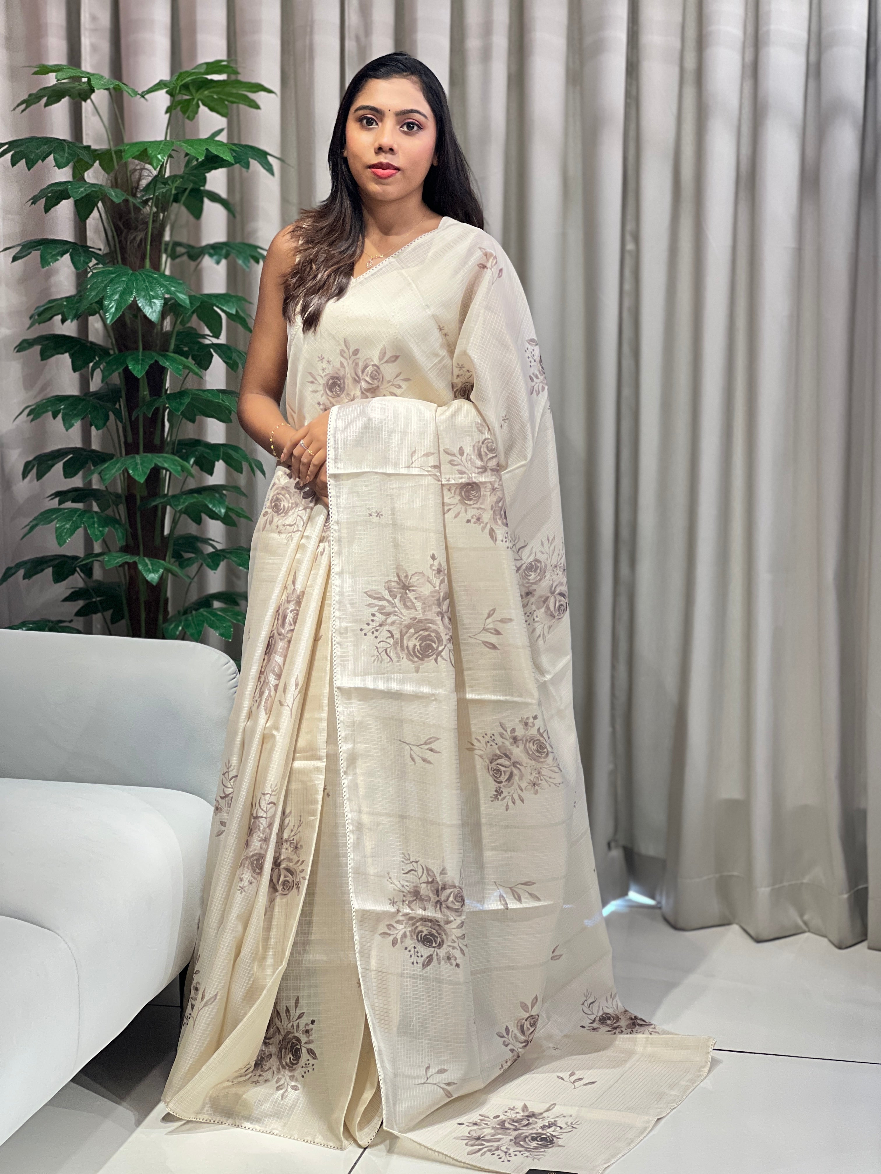 Floral Digital Printed Silky Kota Saree | PKS123