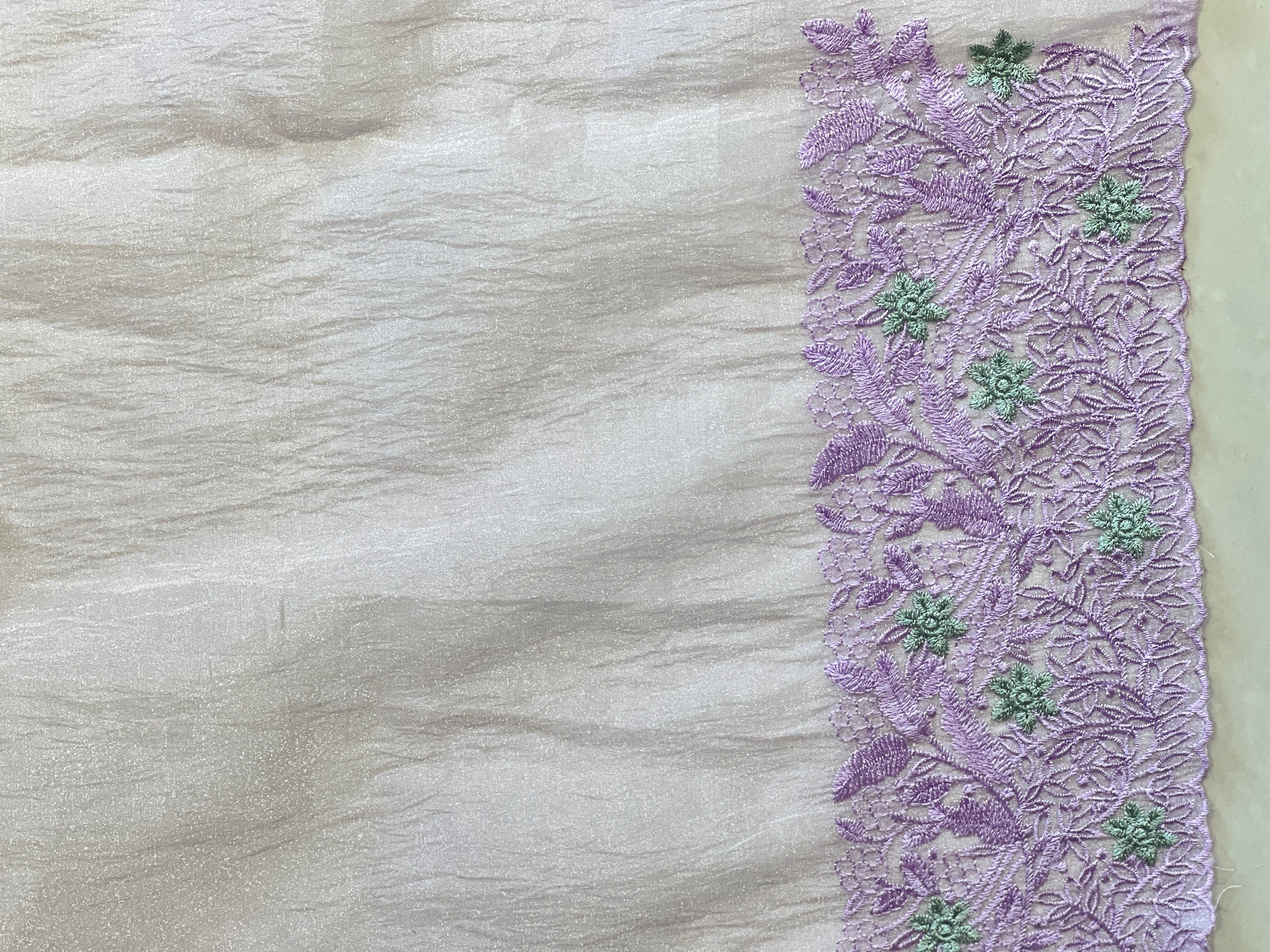 Machine Embroidery Shimmer Organza Saree | SBP862