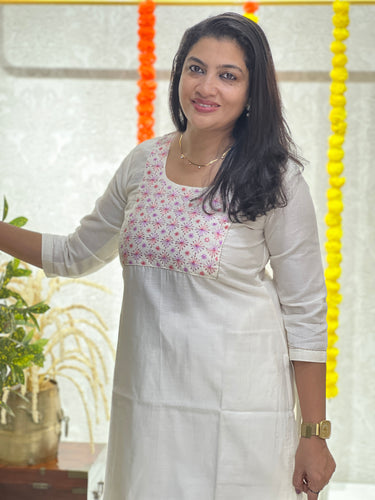 Embroidery With Sequence Detailed Banarasi Chanderi Kurta Material | DN756